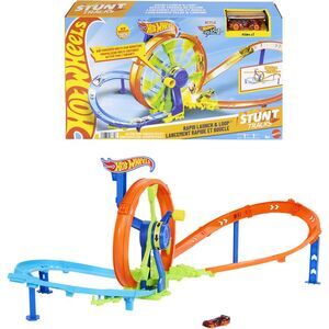 Mattel - Hot Wheels Stunt Tracks Rapid Launch & Loop Track Set